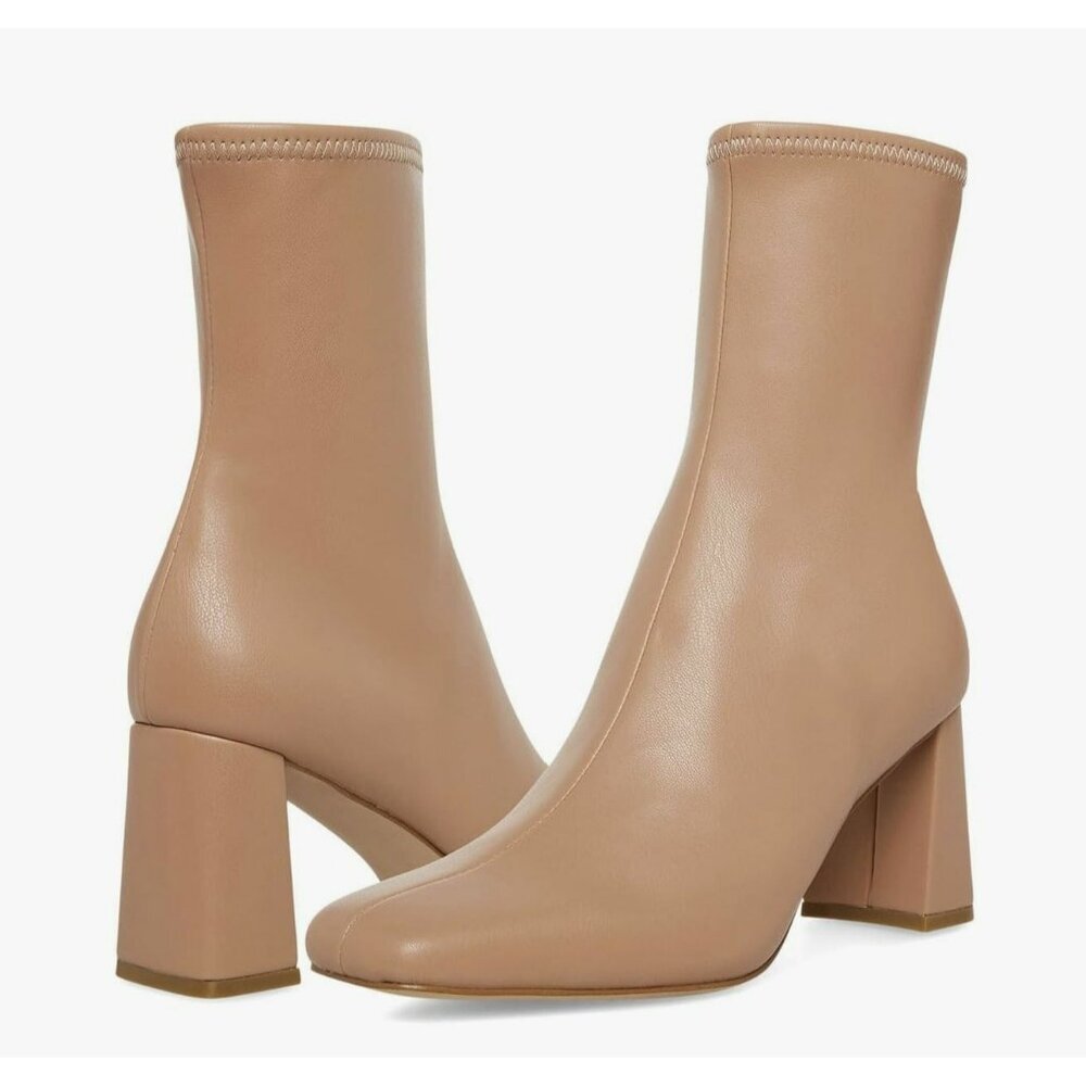 Steve Madden Tan Block Heel Ankle Boots